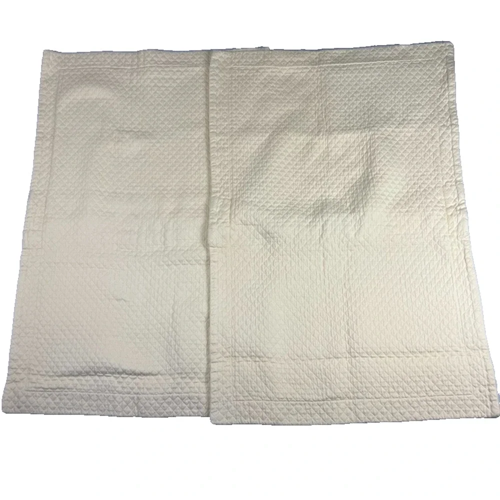 Restoration Hardware Diamond Matelasse Standard Pillow Shams Butter Yellow Set 2